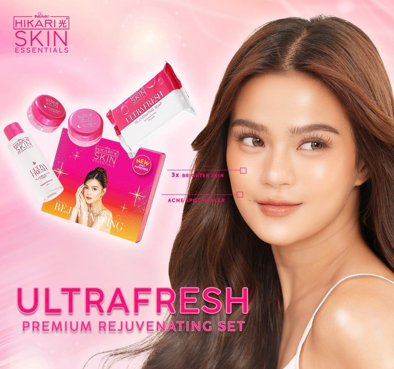 Beauty&U Hikari – Skin Essentials Ultra Fresh Premium Rejuvenating Set 245g