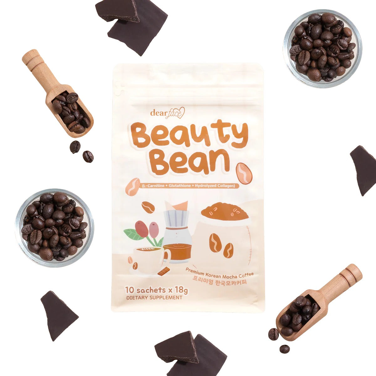 Dear Face Beauty Bean Mocha (10x18g) 180g