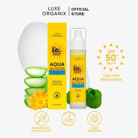 Luxe Organix SPF50 Aqua Daily Sunscreen Broad Spectrum 50ml