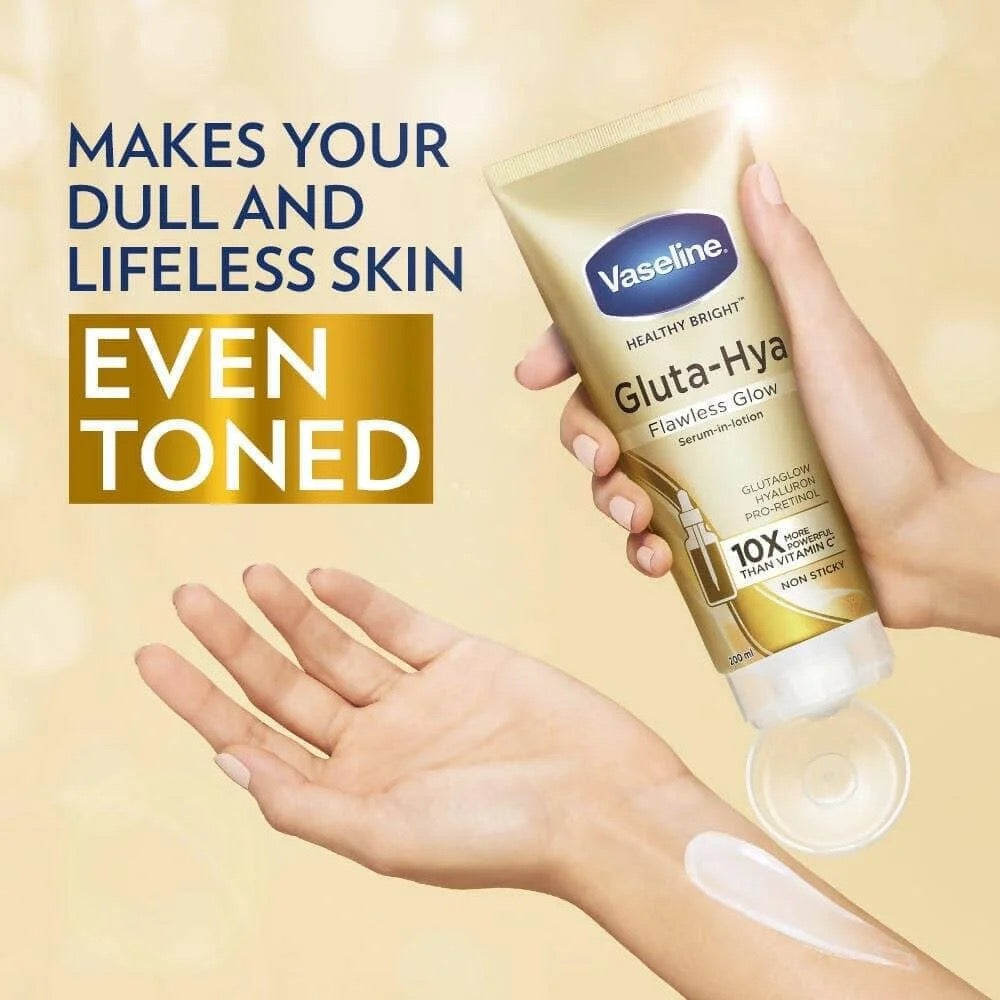 Vaseline Healthy Bright Gluta-Hya Serum Burst UV Lotion Flawless Glow 300ml