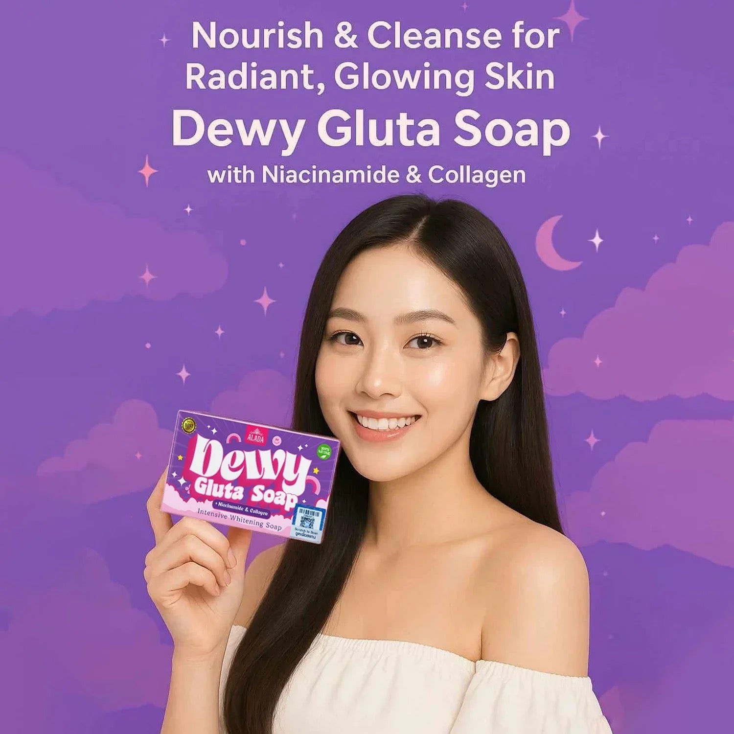Dewy Gluta Soap + Niacinamide & Collagen Intensive Whitening Soap  70g