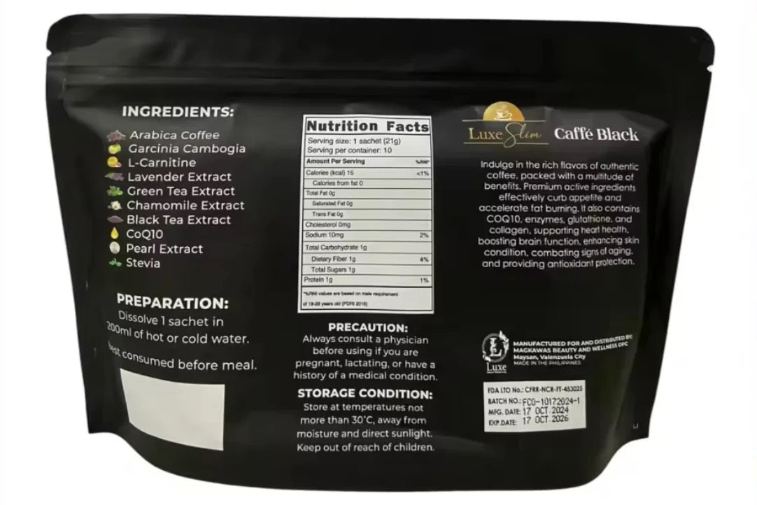 Luxe Slim Caffee Black 10x21g