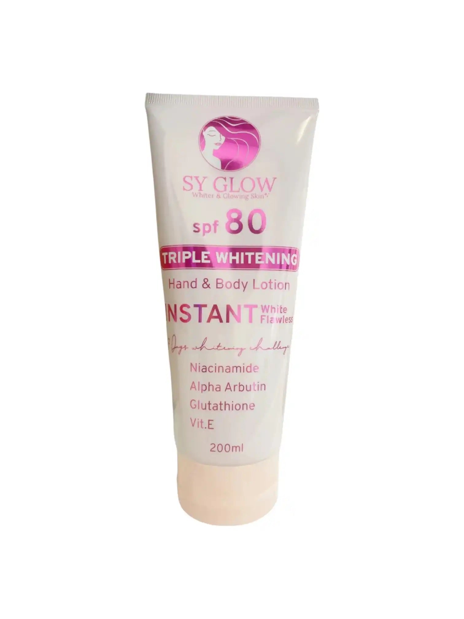 Sy Glow Triple Whitening Hand & Body Lotion Instant White Flawles SPF 80 200ml
