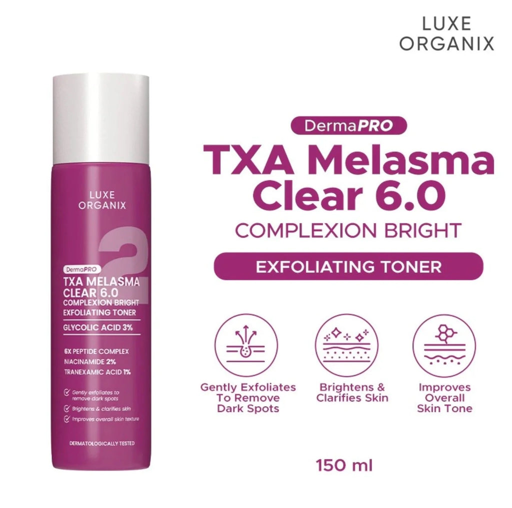 Luxe Organix TXA Melasma Clear 6.0 Complexion Bright Exfoliating Toner 150ml