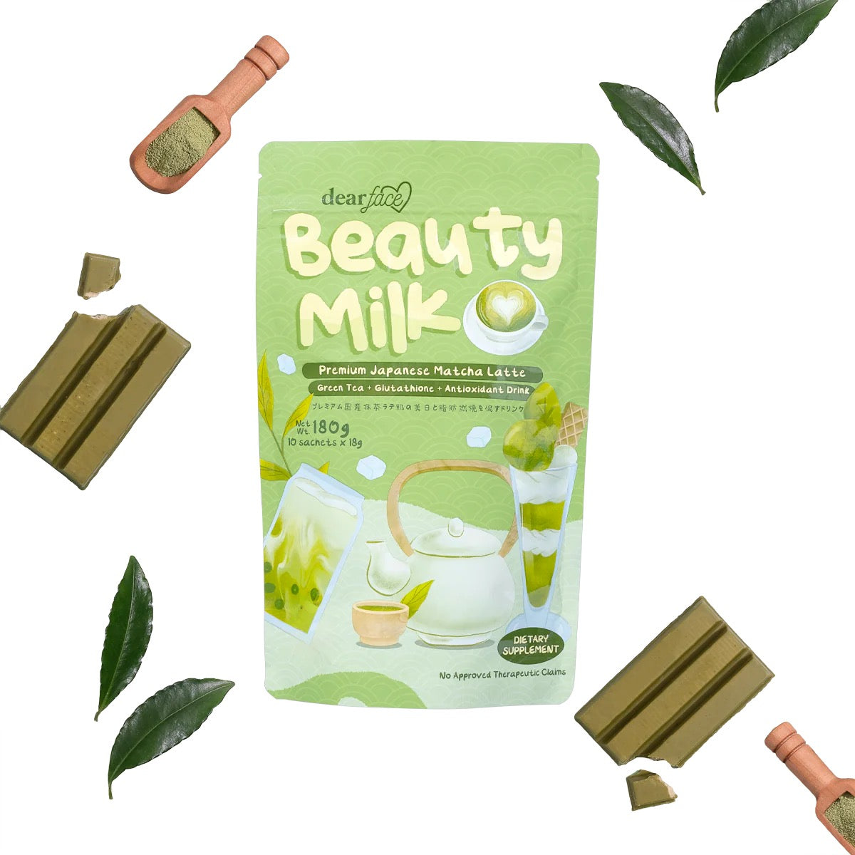 Dear Face Beauty Milk Matcha (10x18g)