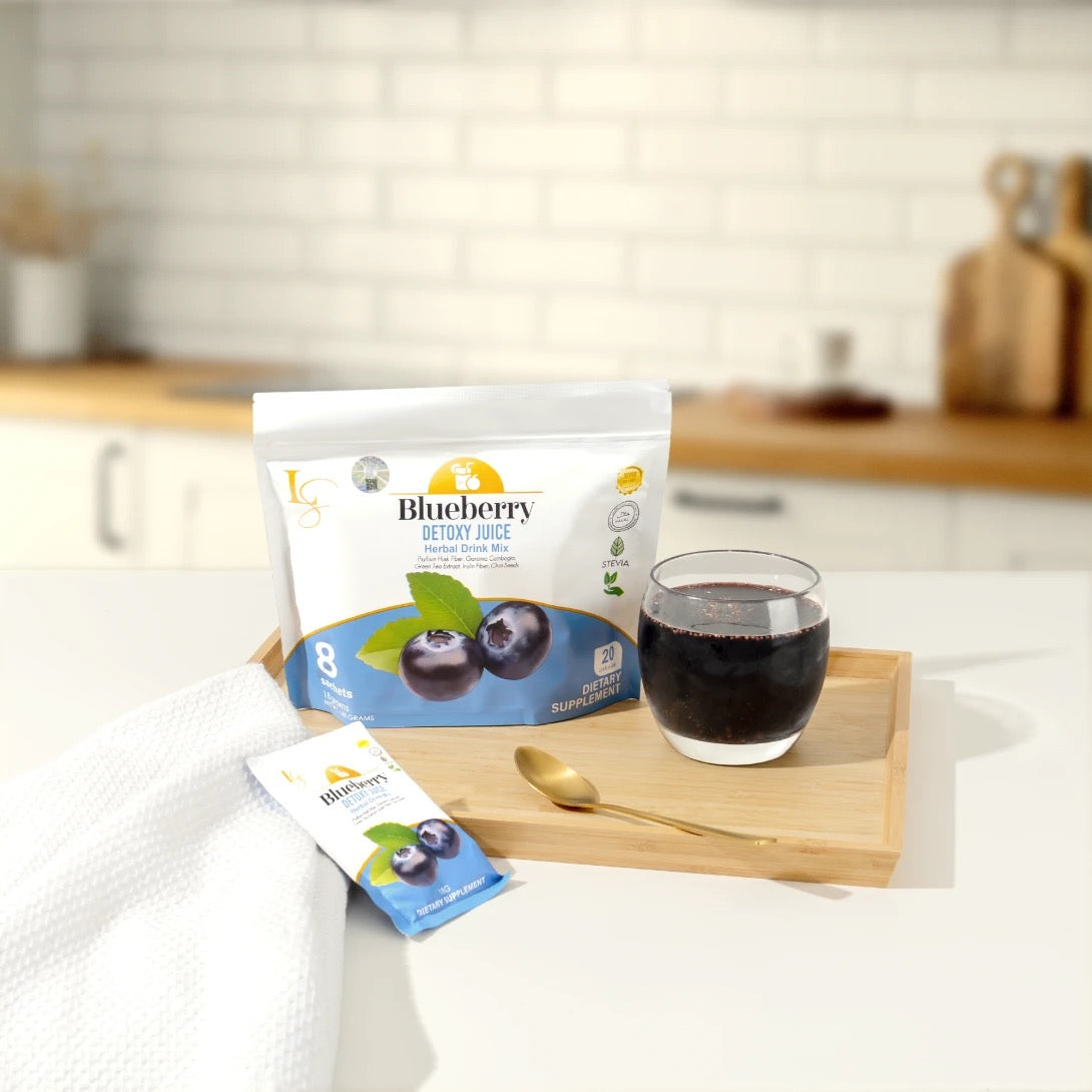 Luxe Slim Blueberry Detox Juice Herbal Drink Mix 8x18g