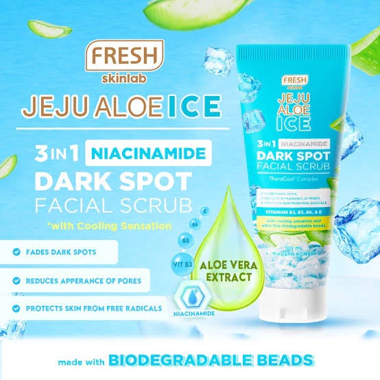 Luxe Organix Jeju Aloe Ice 3 In One Niacinamide Dark Spot Facial Scrub 100ml