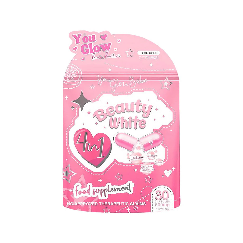 You Glow Babe Beauty White Glutathione 500mg 30 Capsules (30 × 0.5 g) 15g