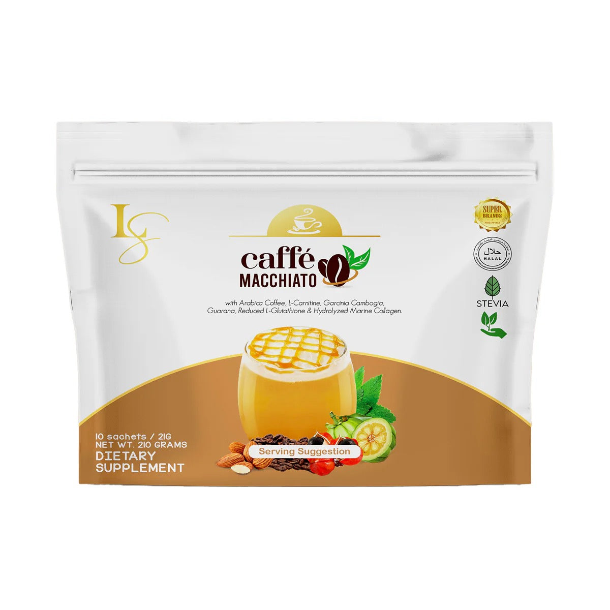 Luxe Slim Caffee Macchiato Herbal Coffee Drink Mix 8x21g