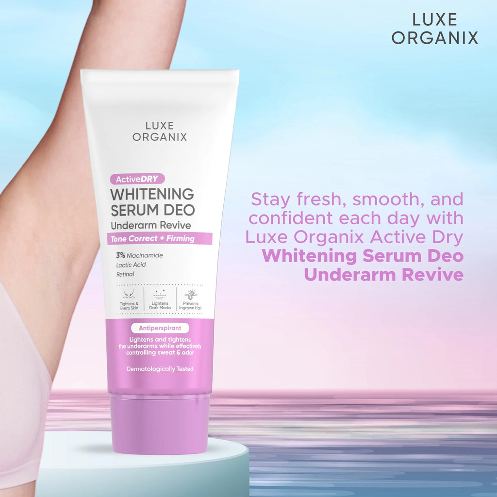 Luxe Organix Whitening Serum Deo Underarm Revive Tone Correct + Firming 50g