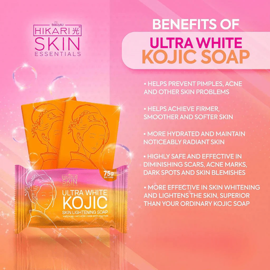 Beauty&U Hikari Ultra White Kojic Skin Lightening Soap 75g