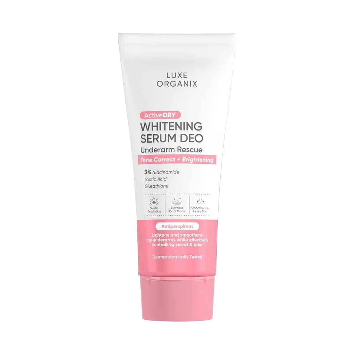 Luxe Organix Whitening Serum Deo Underarm Rescue Tone Correct + Brightening 50g