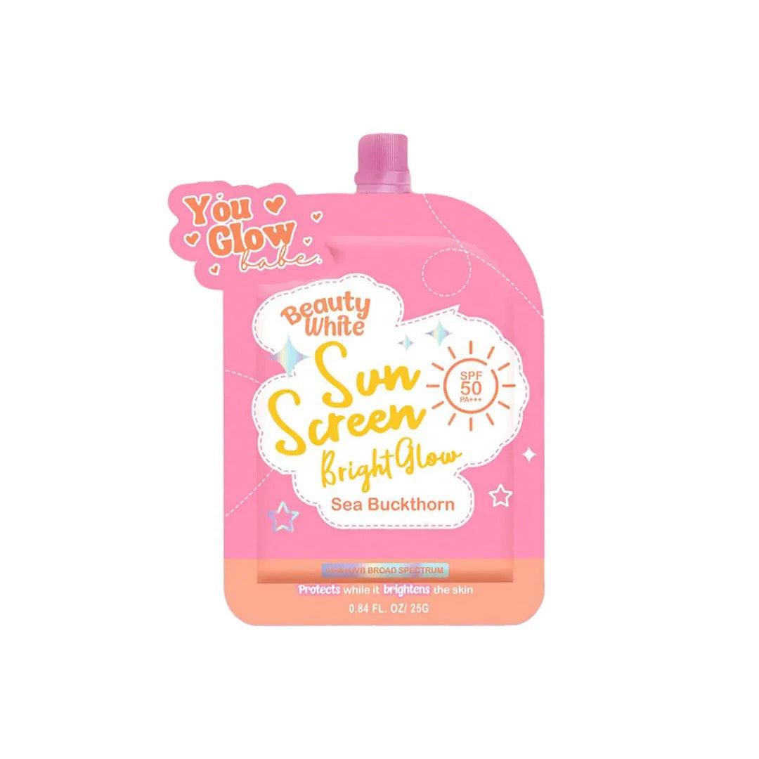 You Glow Babe Beauty White Sunscreen Bright Glow SPF 50 PA+++ 25g Solo Pack