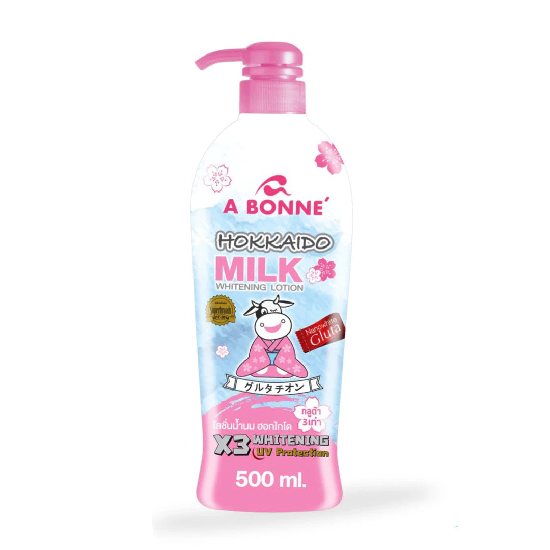 Abonne Hokkaido Milk Whitening Lotion Nanowhite Gluta X3 Whitening UV Protection 500ml