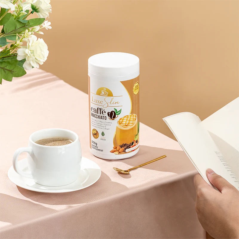 Luxe Slim Caffee Macchiato Herbal Coffee Drink Mix Canister 500g