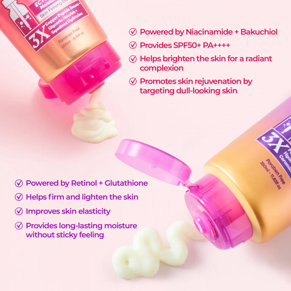 Luxe Organix Bakuchiol + Niacinamide + Nano-Complex Renew & Illuminate Whitening Serum Lotion SPF 50 350ml