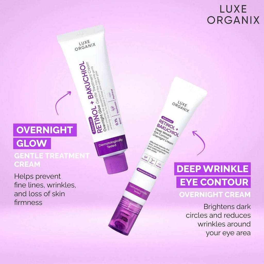 Luxe Organix Retinol + Bakuchiol Deep Wrinkle Eye Contour Overnight Cream 12g