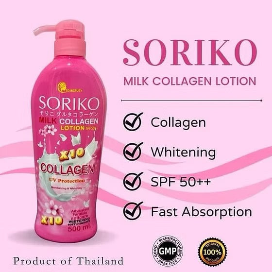 Soriko Milk Collagen Lotion  X10 SPF50++ 500ml