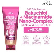 Luxe Organix Bakuchiol + Niacinamide + Nano-Complex Renew & Illuminate Whitening Serum Lotion SPF 50 350ml