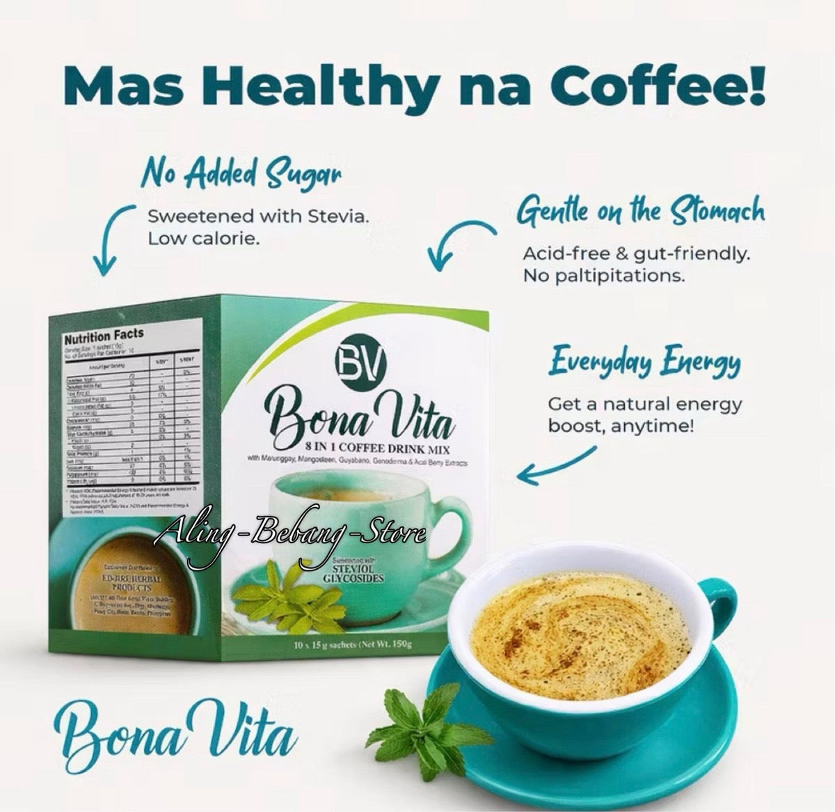 Bona Vita 8 in 1 Coffee Drink Mix 10x15g (150g)