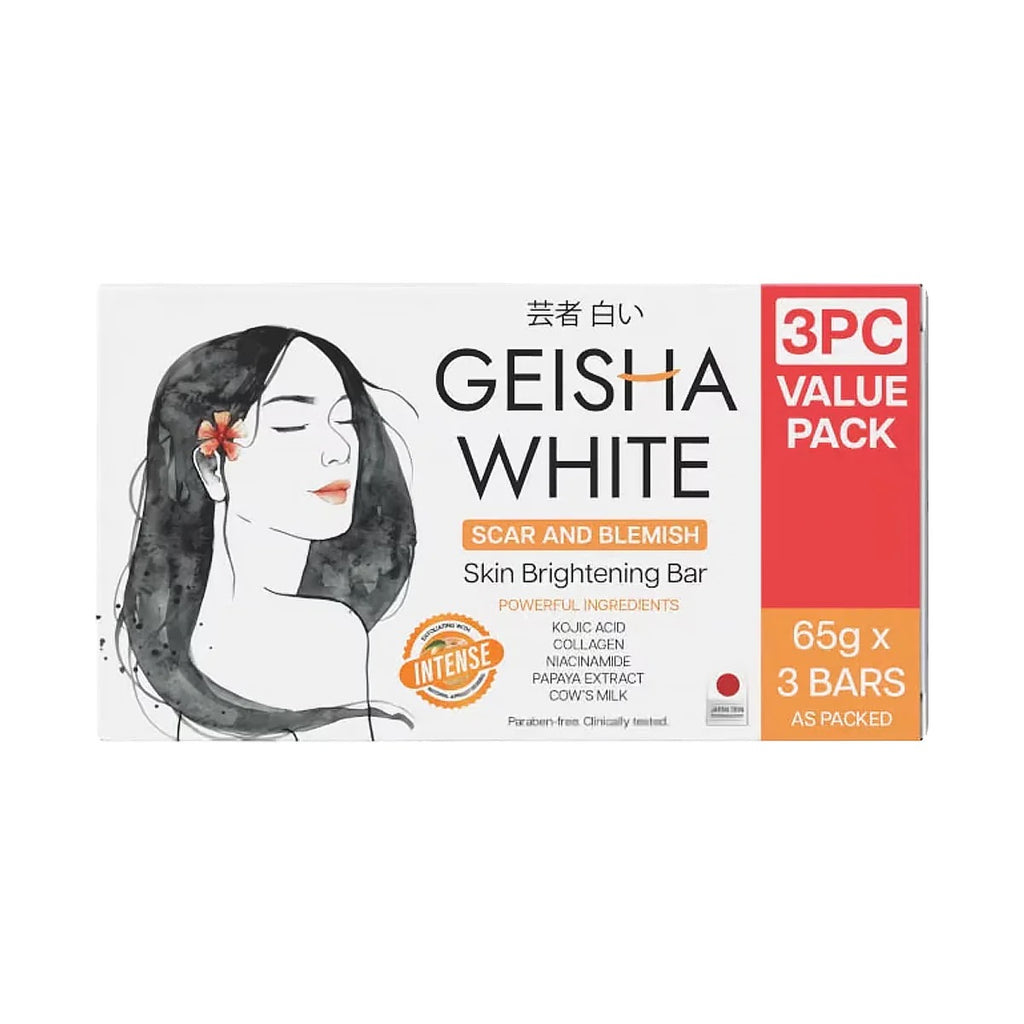 Geisha White Intense Scar and Blemish Skin Brightening Bar 3pc Value Pack 3x65g