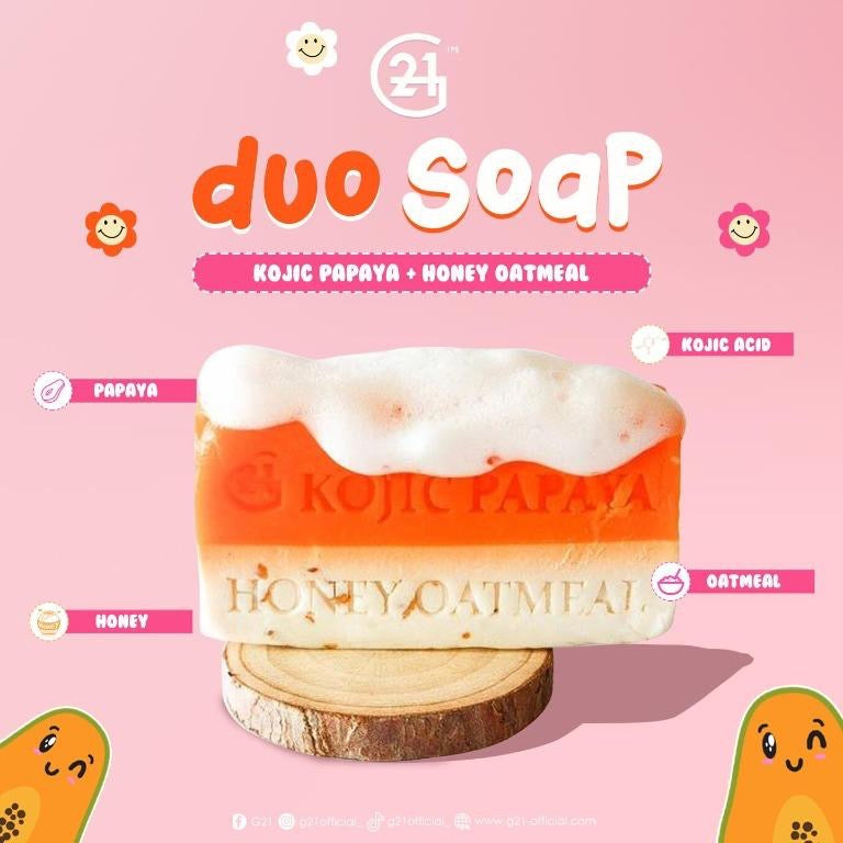 G21 Duo Soap Kojic Papaya & Honey Oatmeal Mini 60g