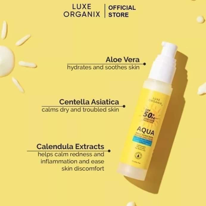 Luxe Organix SPF50 Aqua Daily Sunscreen Broad Spectrum 50ml