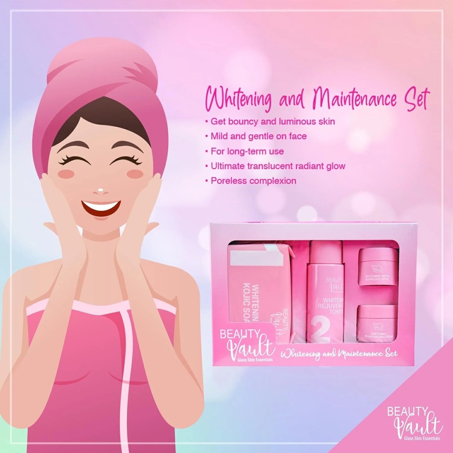 Beauty Vault Glass Skin Essentials Whitening & Maintenance Set 215g