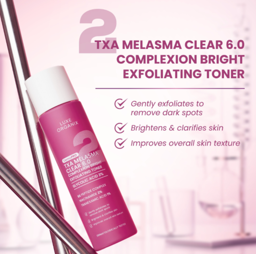 Luxe Organix TXA Melasma Clear 6.0 Complexion Bright Exfoliating Toner 150ml