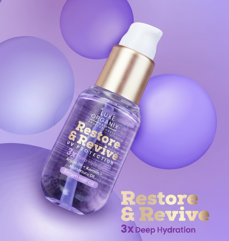 Luxe Organix Restore & Revive UV Protection 3X Deep Hydration Serum Hair Oil 60ml