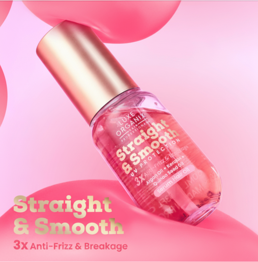 Luxe Organix Straight & Smooth UV Protection 3X Anti-Frizz & Breakage Serum Hair Oil 60ml